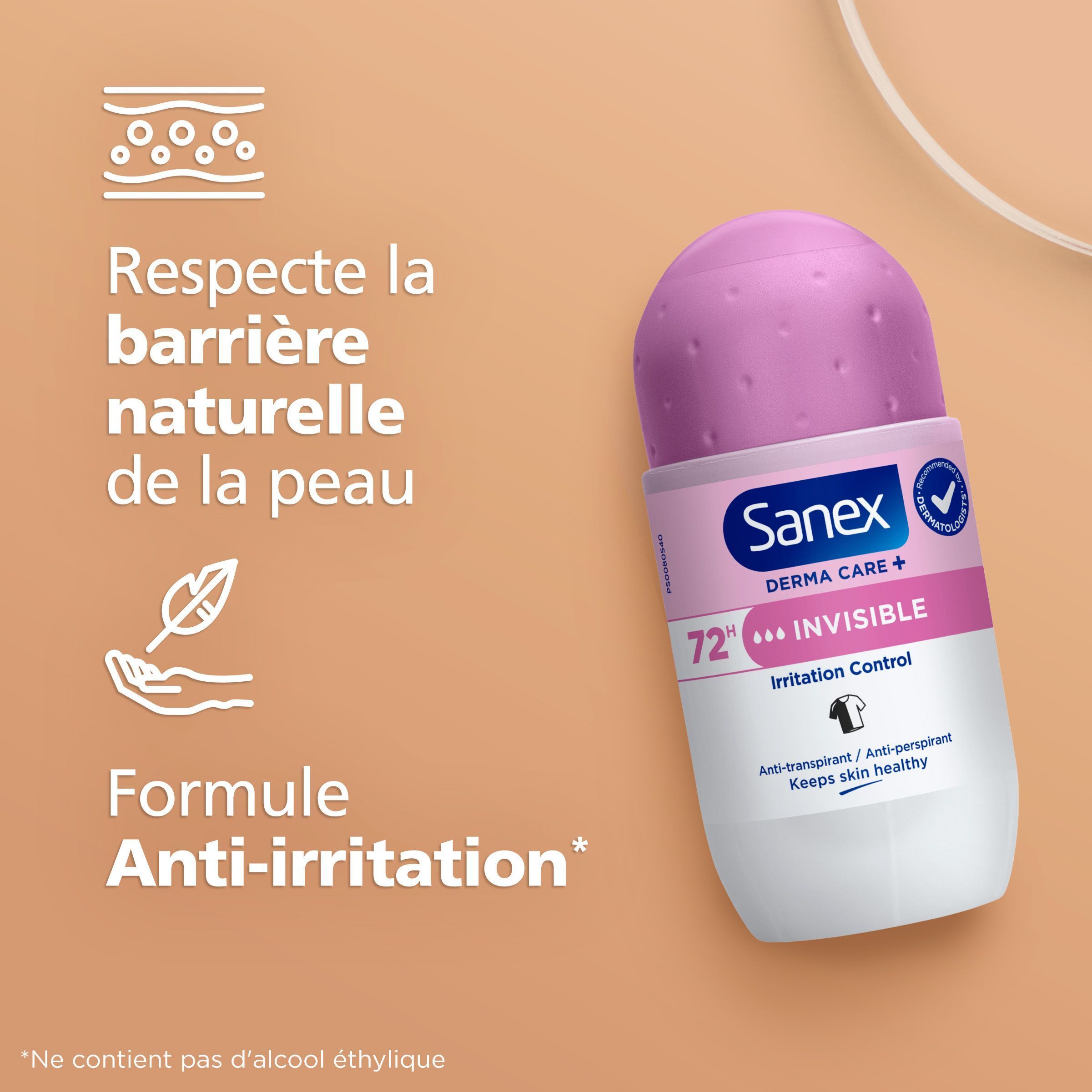 Sanex: Respecte la barrière naturelle de la peau. Formule anti-irritation.