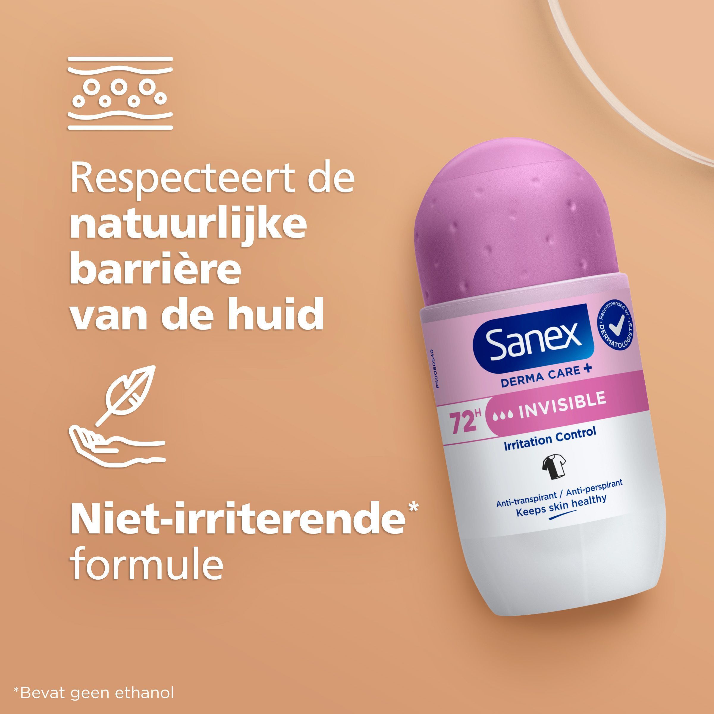 Sanex: Respecteert de natuurlijke barrière van de huid. Niet-irriterende formule.