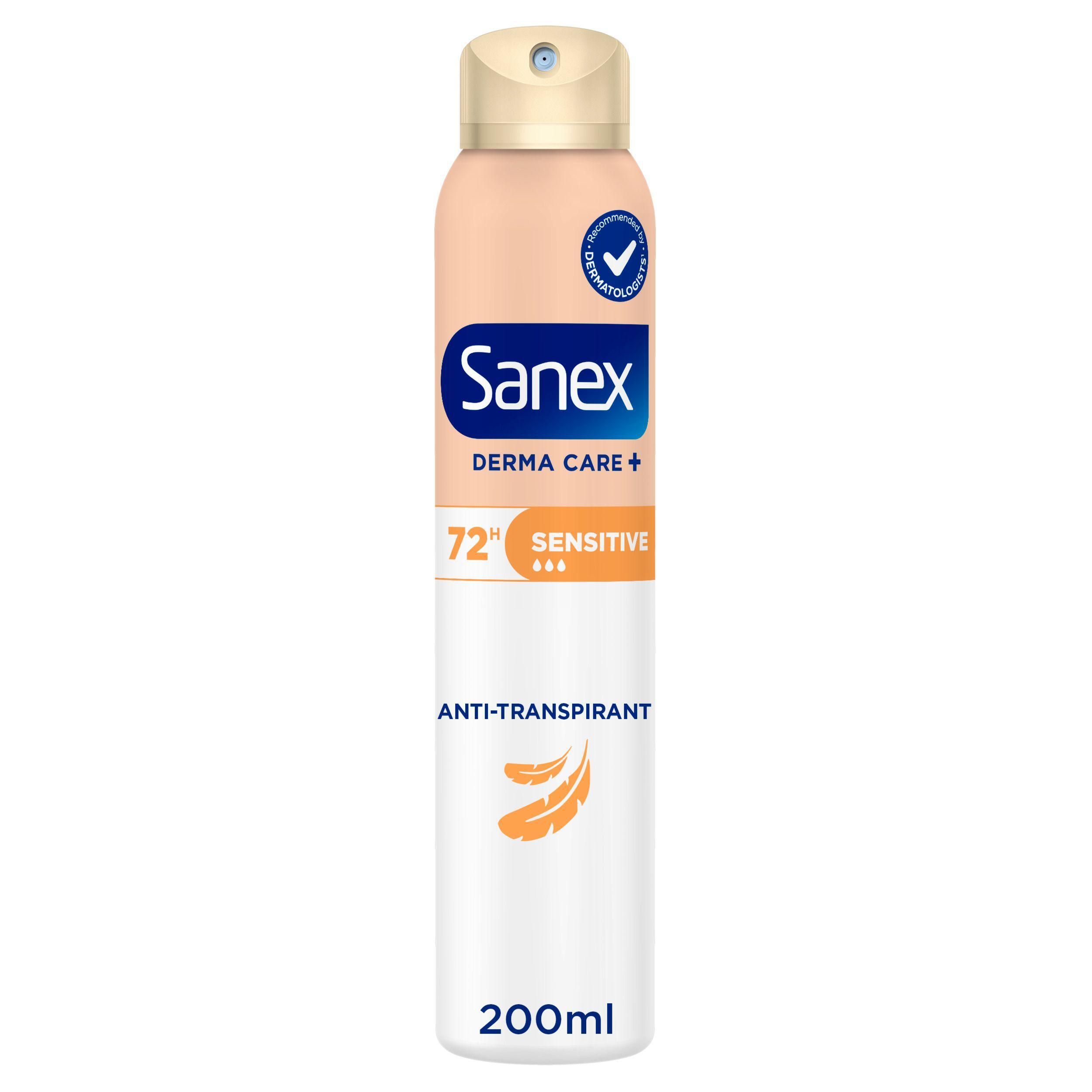 Sanex Derma Care+ Sensitive Spray Anti-transpirant 72h, 200ml.