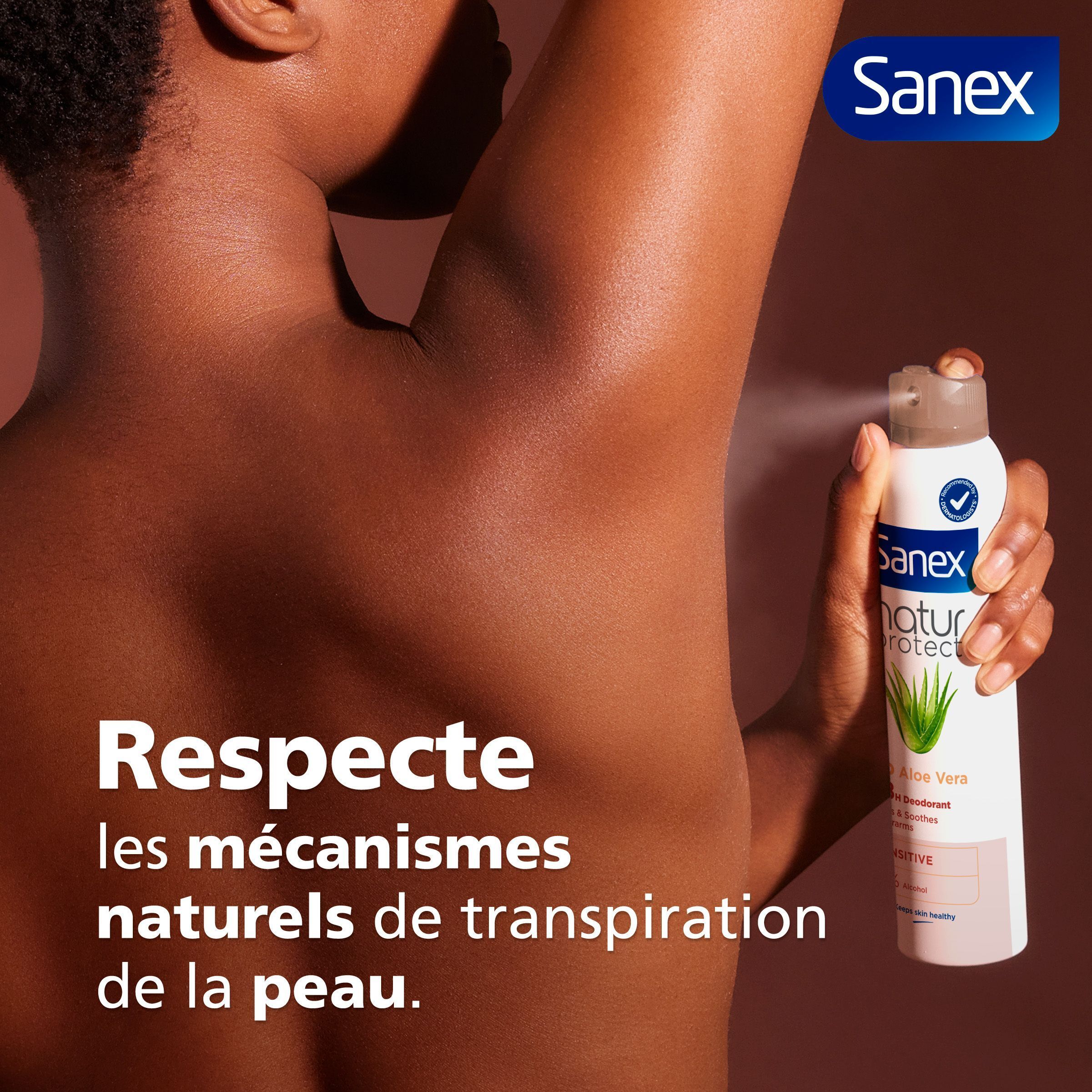 Sanex Natur Protect spray déodorant respecte la peau.