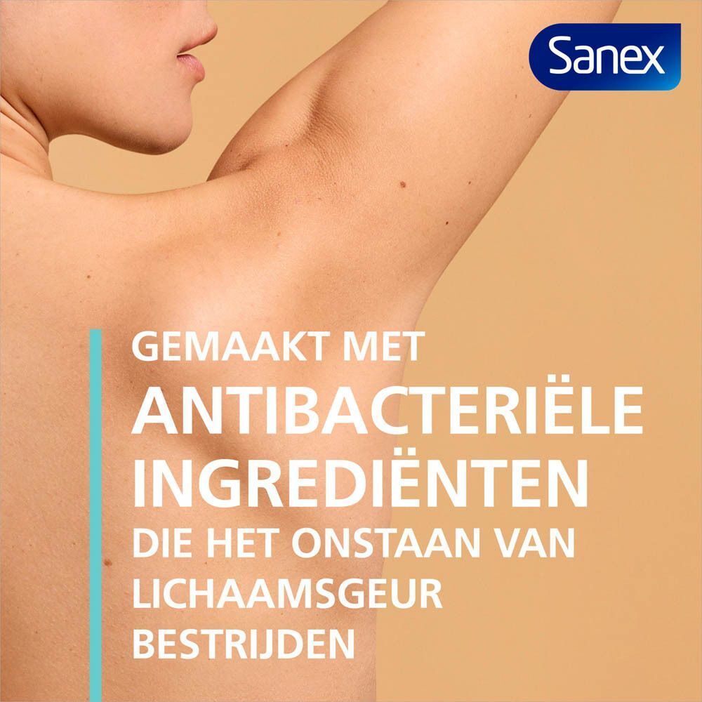 Sanex Zero%: Gemaakt met antibacteriële ingrediënten die lichaamsgeur bestrijden.