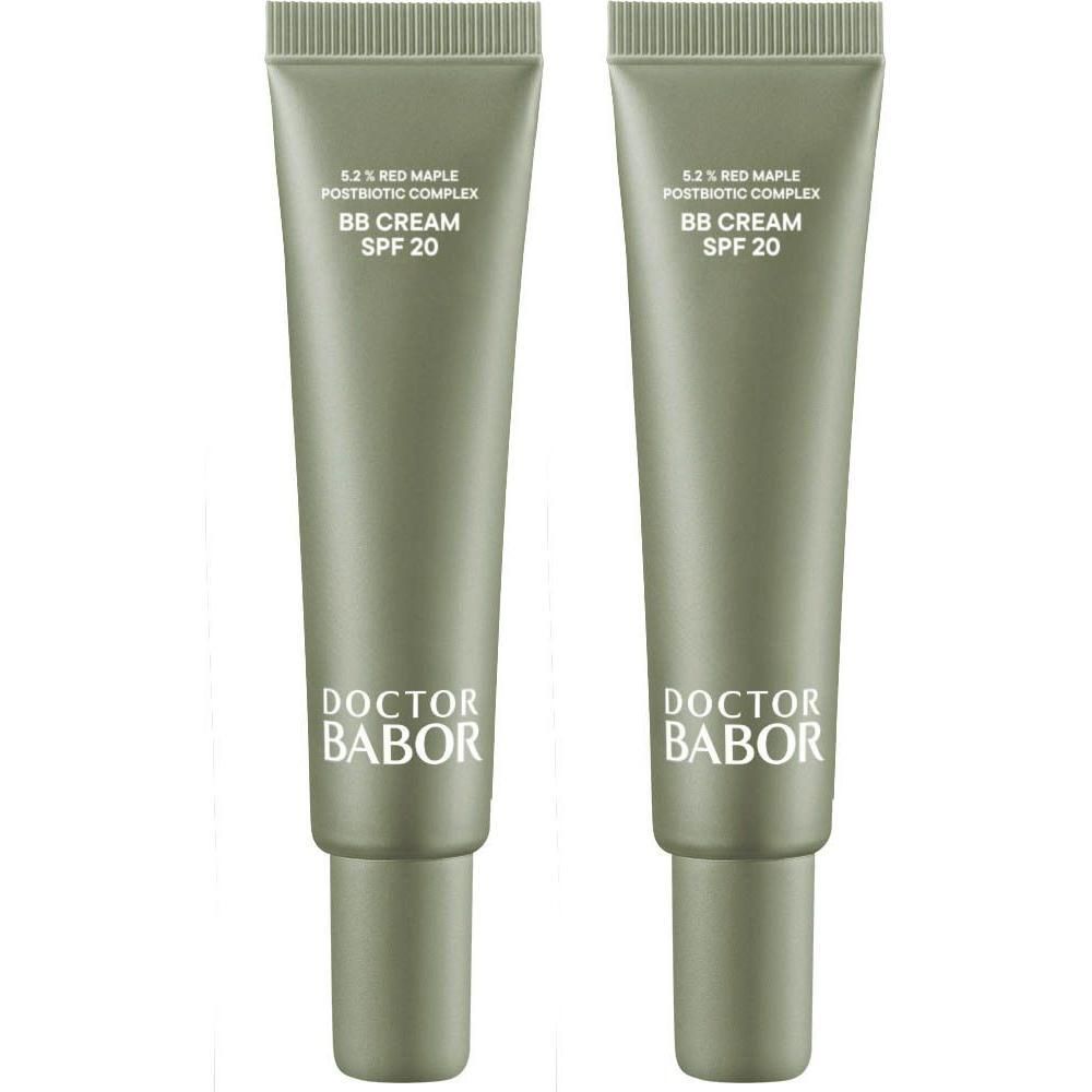 Twee tubes Doctor Babor Microbiomic BB Cream SPF 20, lichte tint.