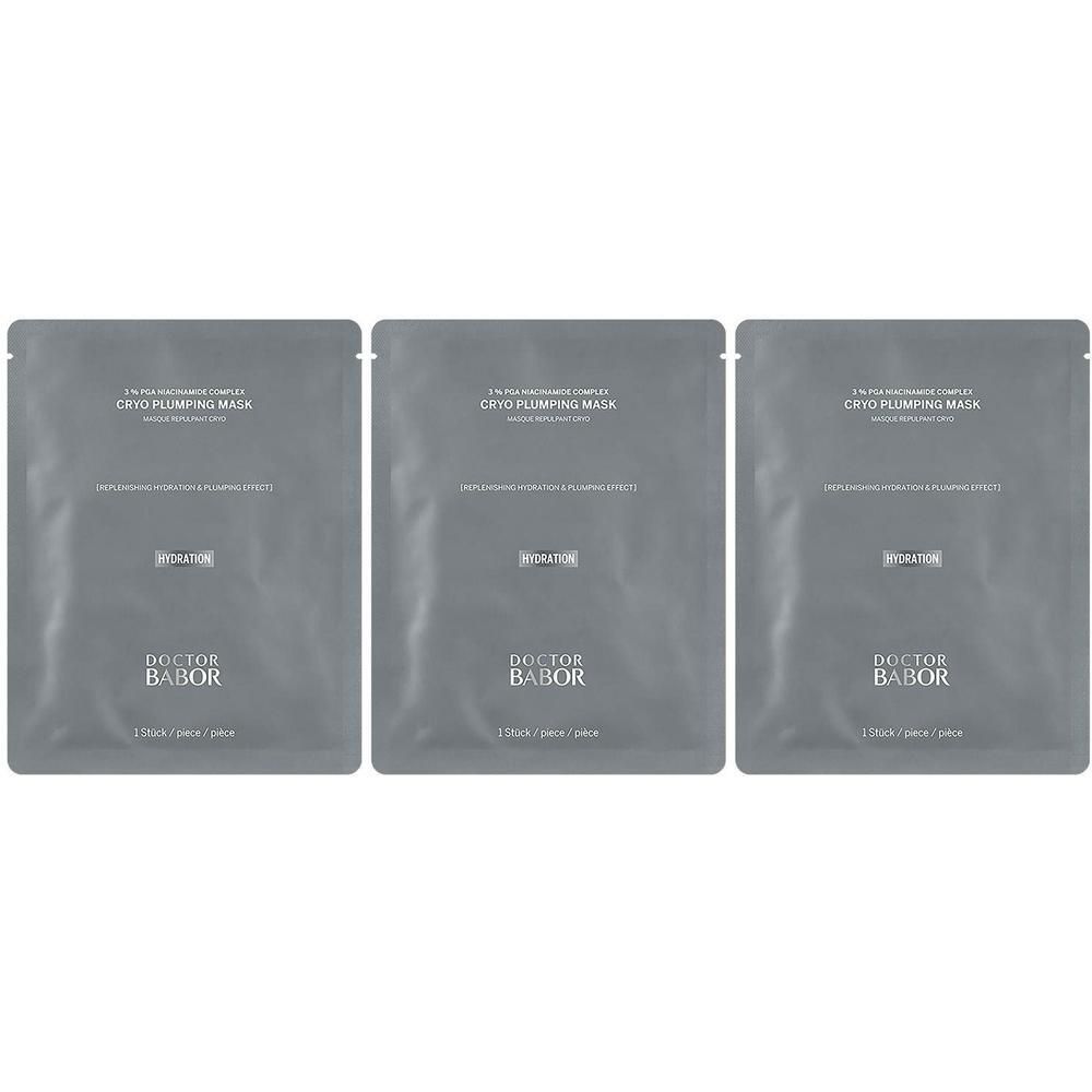 Drie individuele zakjes van Doctor Babor Cryo Plumping Mask.
