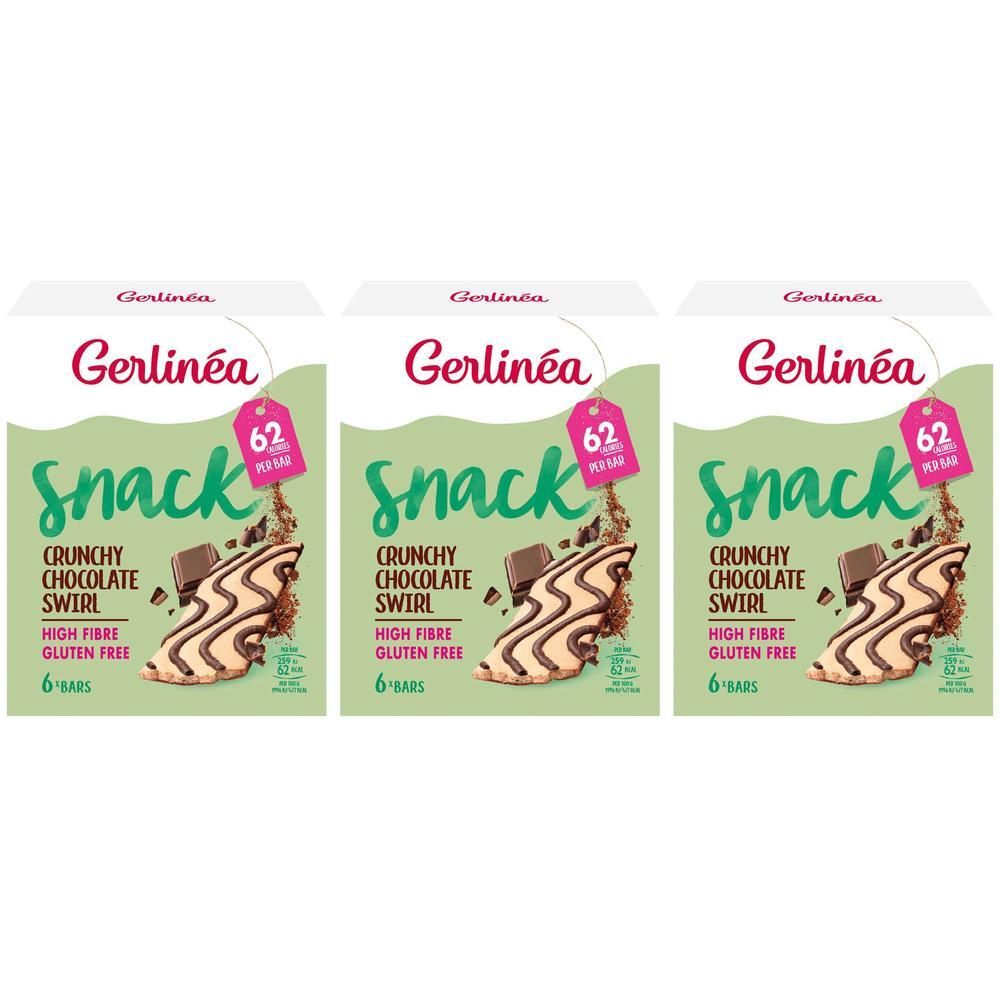 Gerlinea Snack Crunchy Chocolate Swirl: 6 glutenvrije repen met veel vezels.