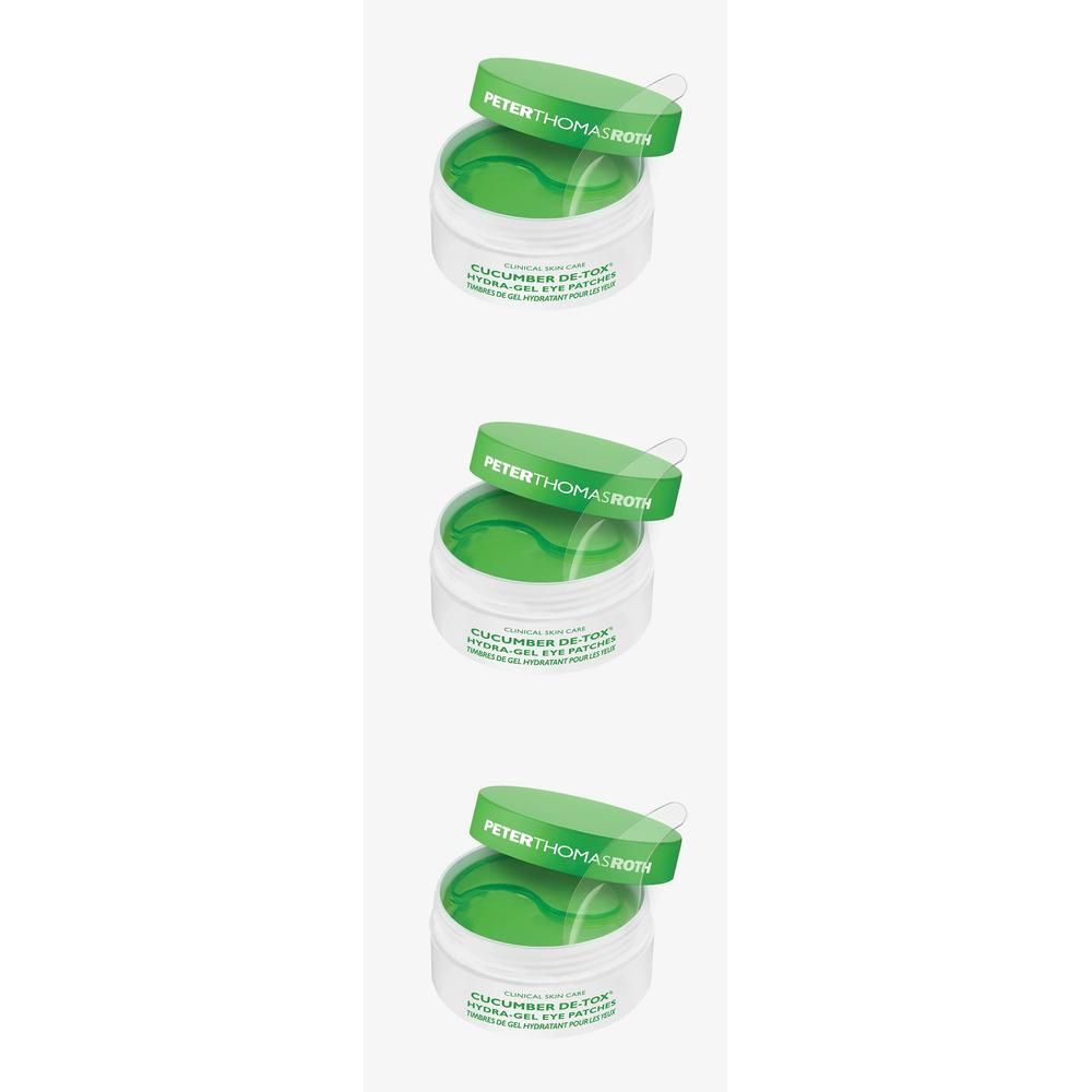 Trois pots de patchs oculaires verts, Peter Thomas Roth.