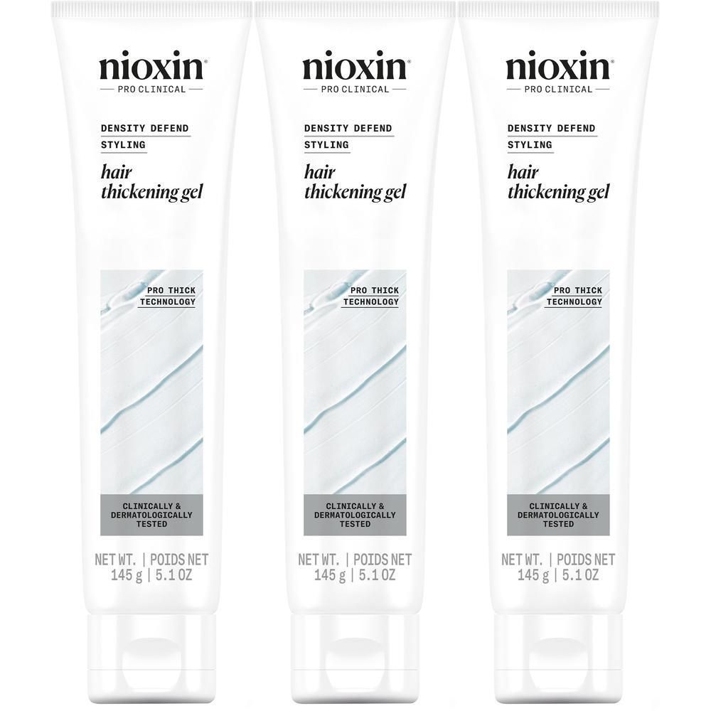 Trois tubes de gel épaississant pour cheveux Nioxin, 145g.