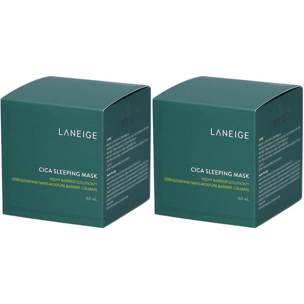 Twee Laneige Cica Sleeping Mask dozen. 60 ml per doos.