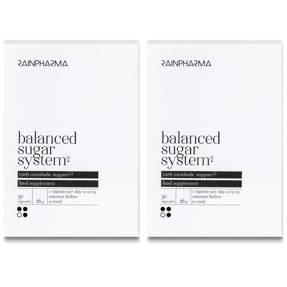 Deux boîtes RainPharma Balanced Sugar System, complément alimentaire de 30 capsules.