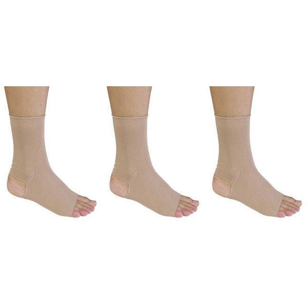 Chevillère beige avec bout ouvert.