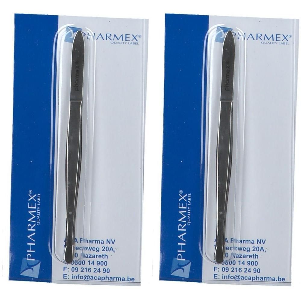 Twee Pharmex pincetten in blisterverpakking.