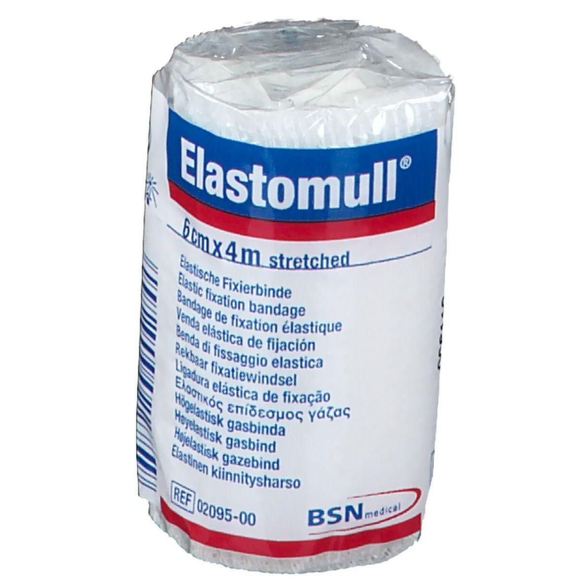 Bande de fixation élastique, 6 cm x 4 m, blanche.