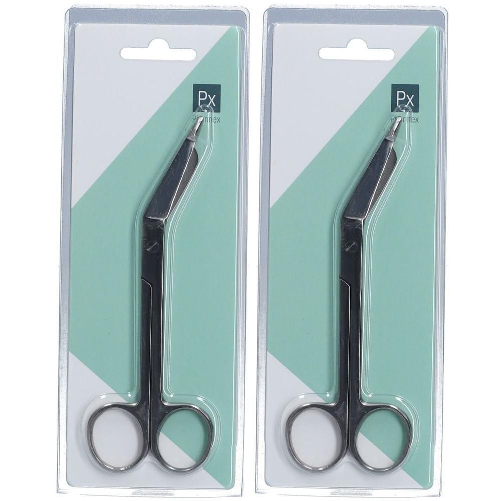 Deux ciseaux Lister 14cm sous blister avec logo Px.