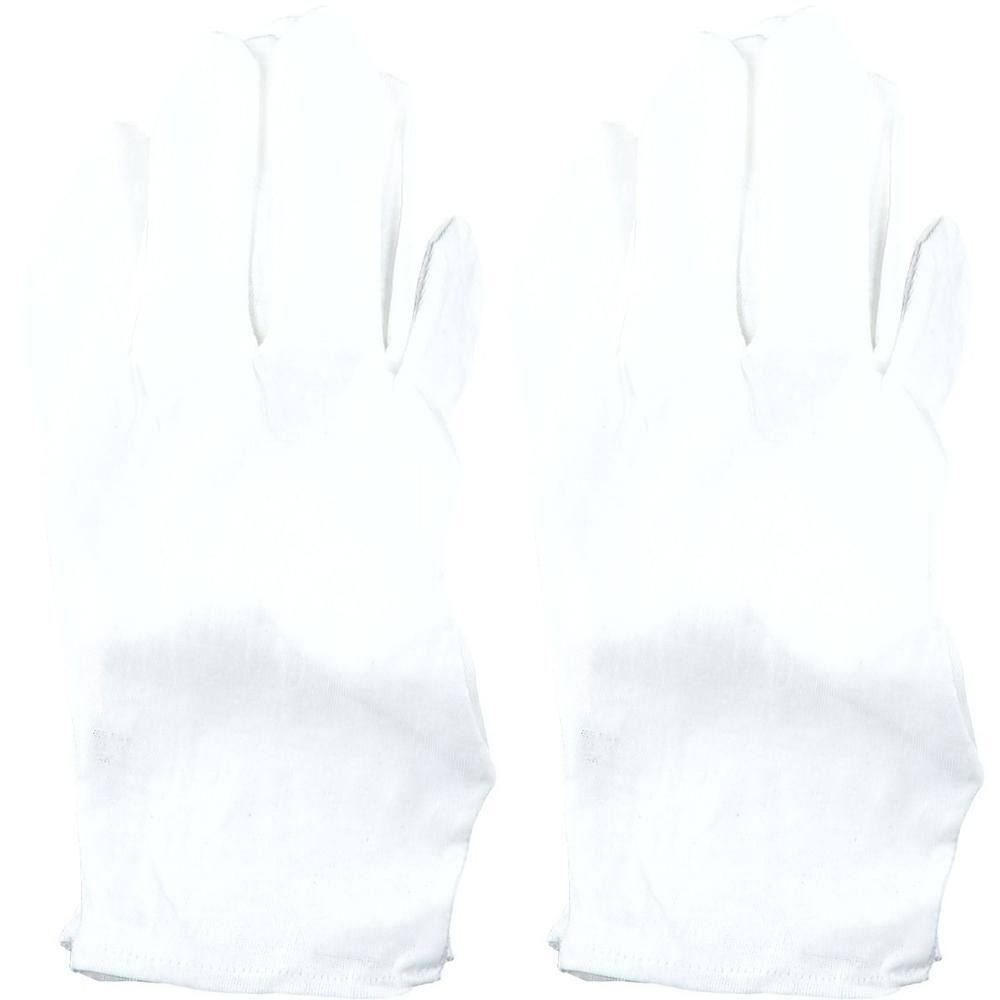 Trois paquets de gants jetables, chacun avec une image de gant.