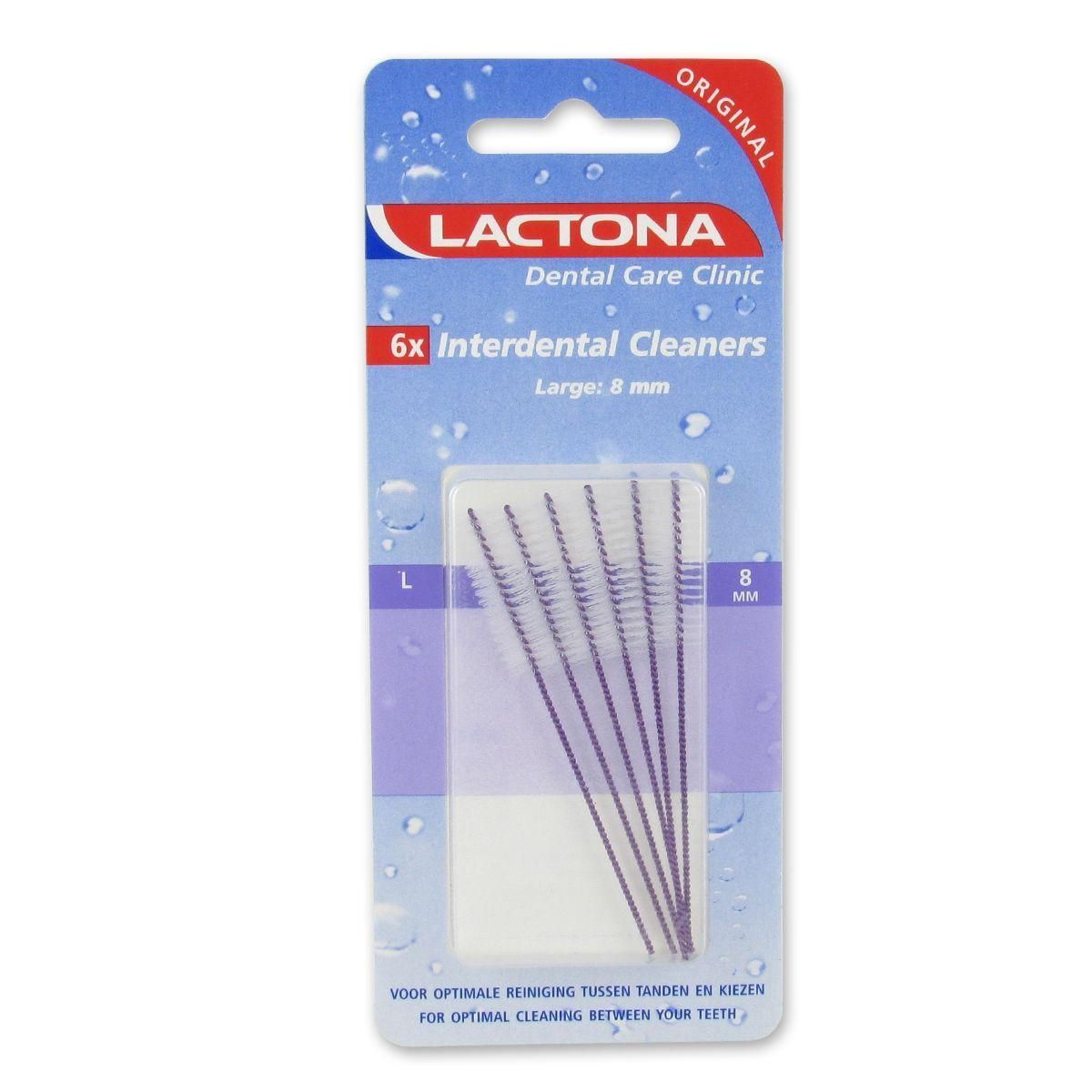 6 Brossettes interdentaires Lactona, Large, 8 mm.