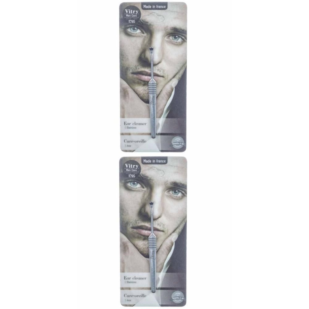 Nettoyeur d'oreilles Vitry en acier inoxydable avec manche moleté.