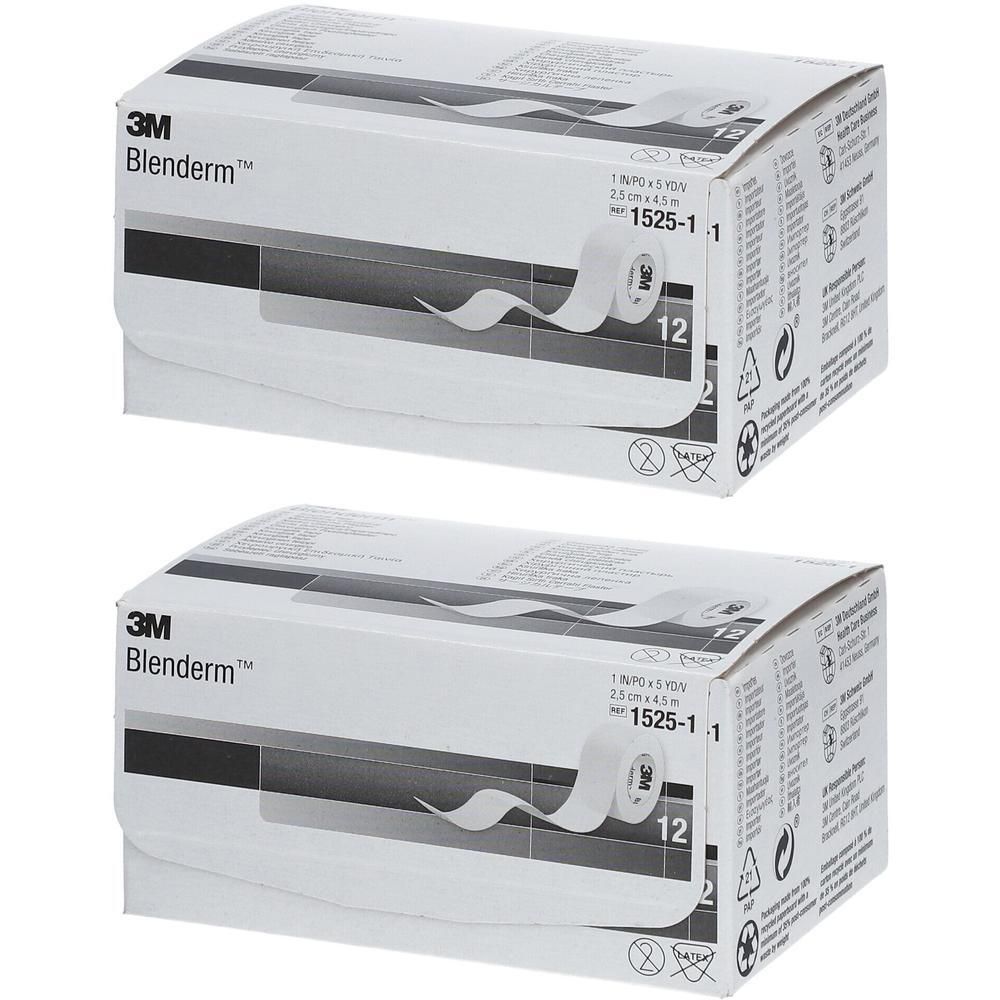 Twee pakken 3M Blenderm chirurgisch verband, 2,5cm x 4,57m.