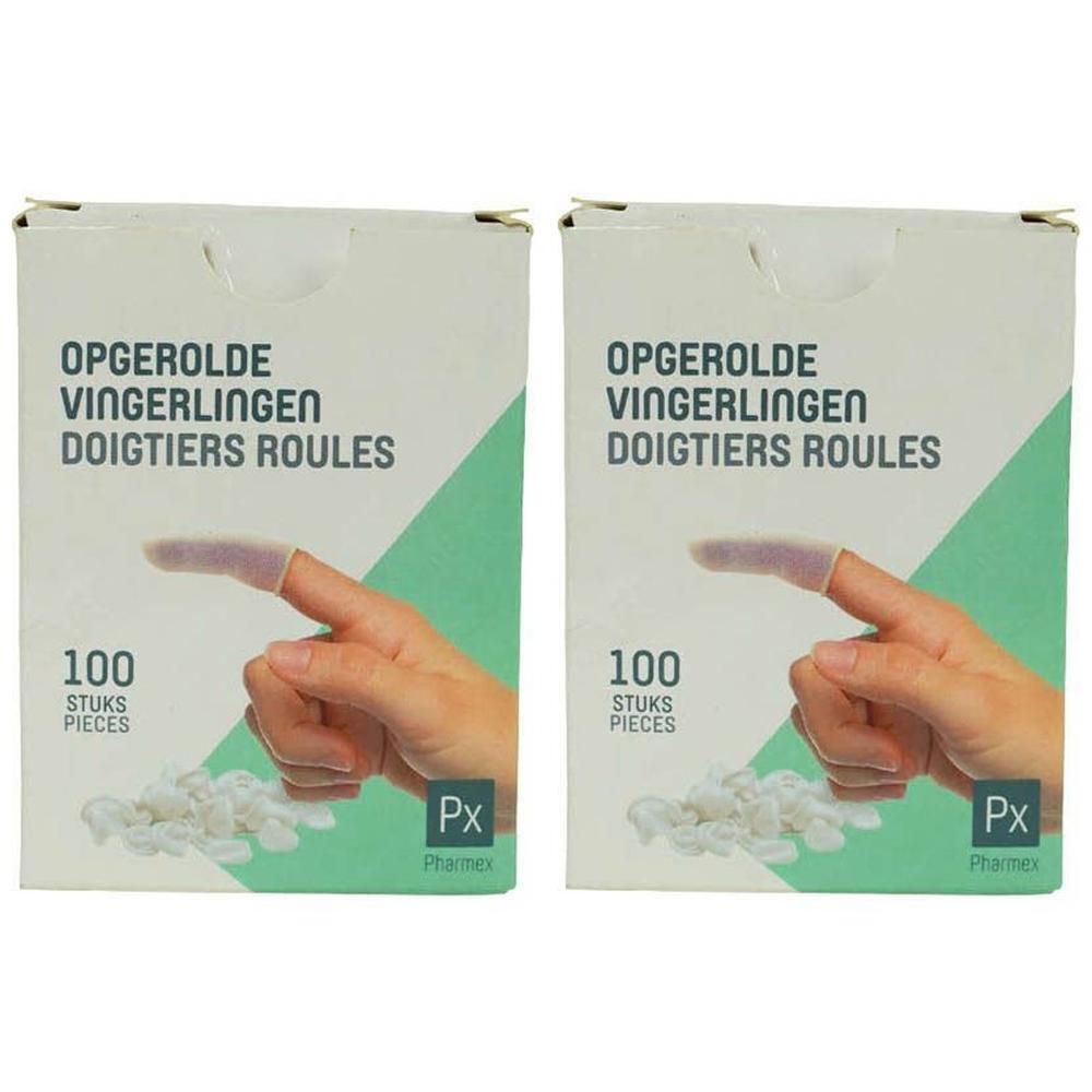Deux boîtes de doigtier roulé, 100 pièces par boîte.