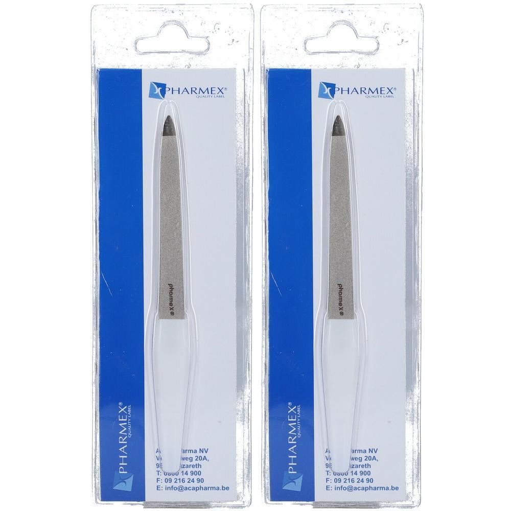 Deux limes à ongles diamantées Pharmex sous blister.