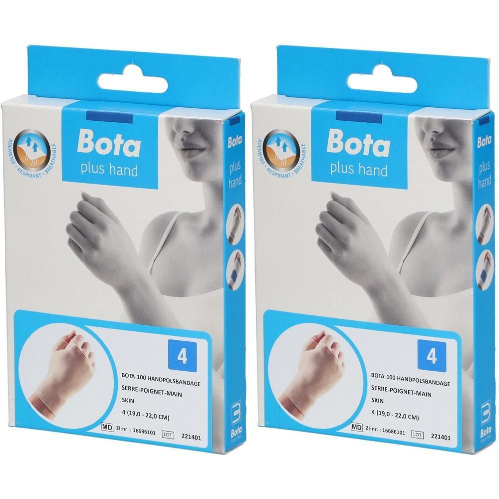 Bota Serre-poignet-main, taille 4 (15,0-22,0 cm), couleur chair. Deux emballages.