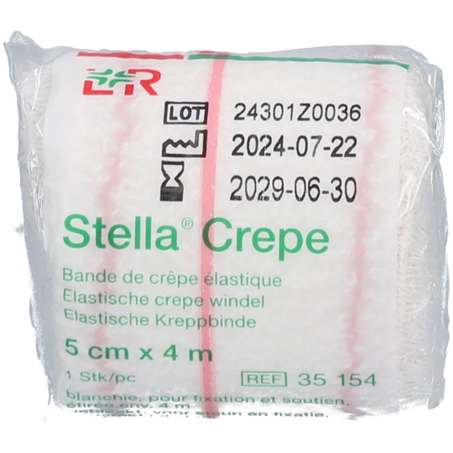 Bande de crêpe élastique blanche, 5 cm x 4 m.