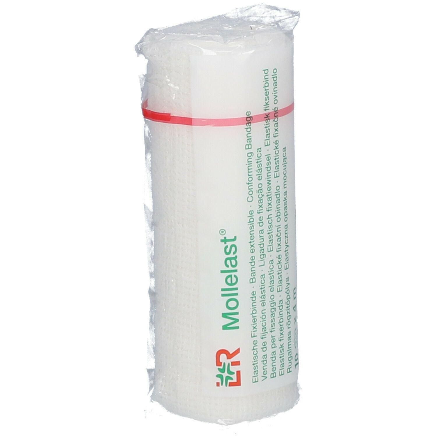 Bande élastique Mollelast, 10cm x 4m, blanche.