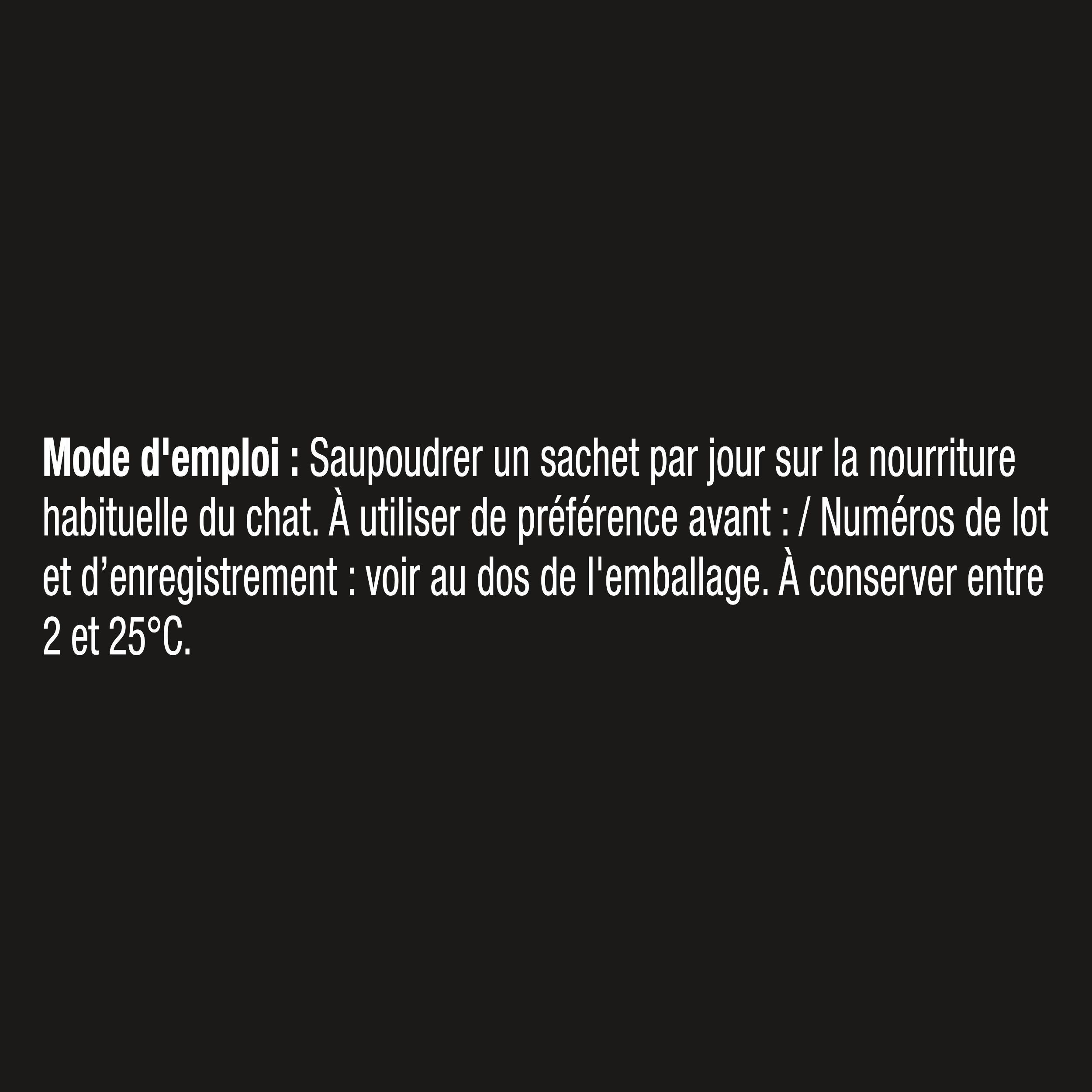 Instructions sur une boîte de Purina Pro Plan FortiFlora pour chats.