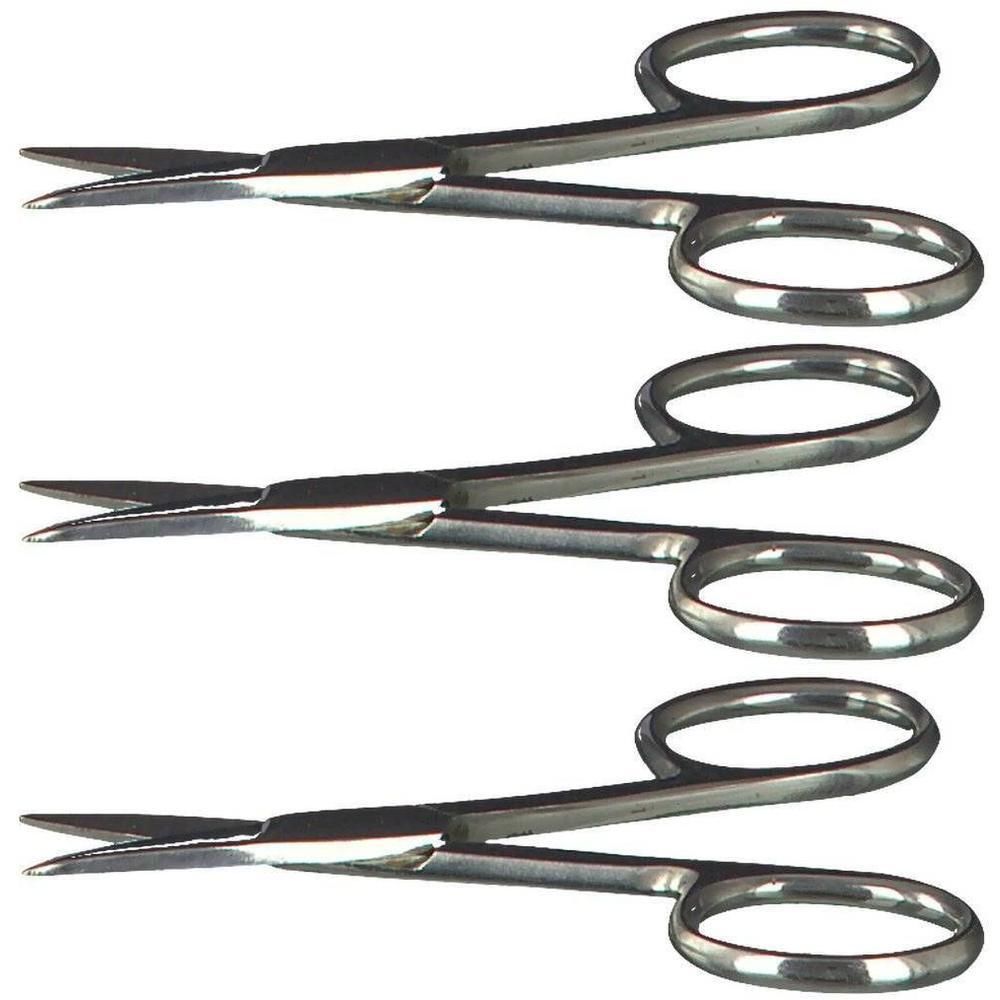 Trois coupe-ongles droits en acier inoxydable, finition polie, lames étroites.