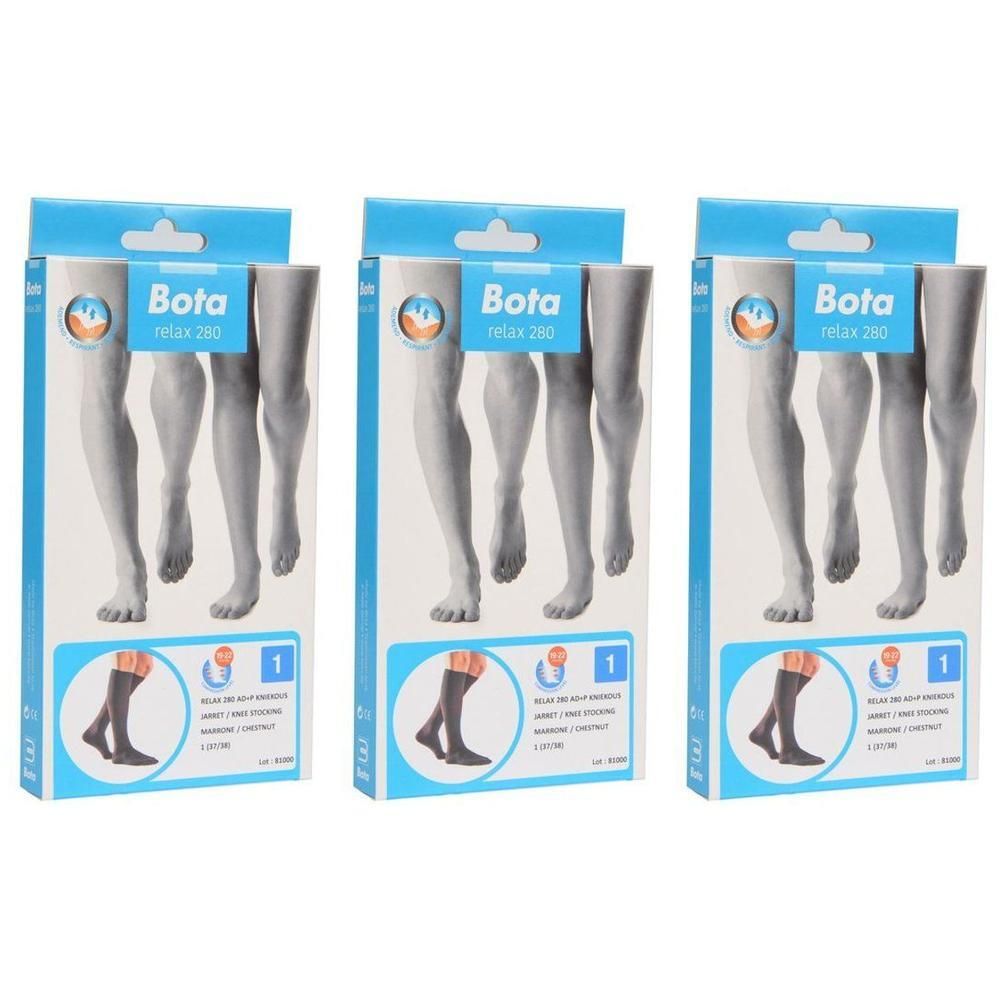 Trois paquets de bas de compression Bota Relax 280, marron, taille 1.