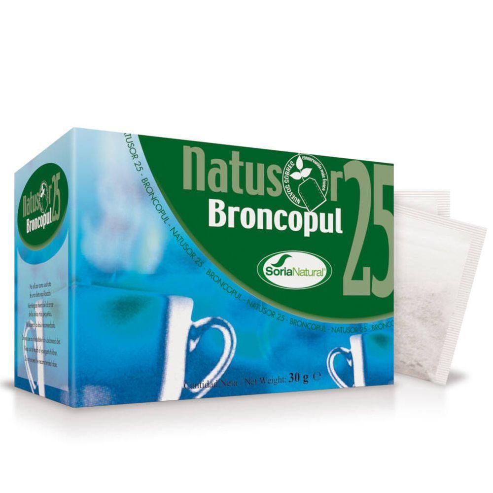 Boîte de 25 sachets de tisane Soria Natural Natusor Broncopul.