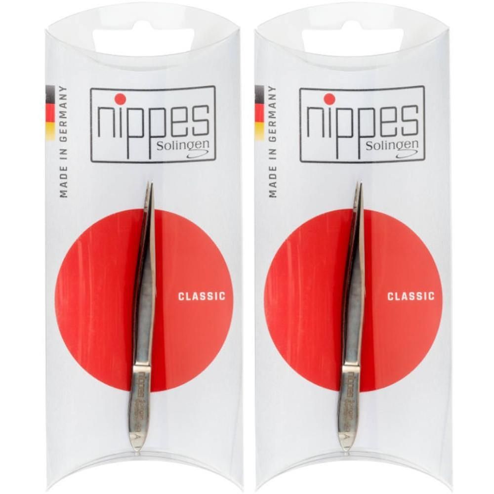 Deux paquets de pinces à épiler Nippes, Solingen. Métal, design classique.
