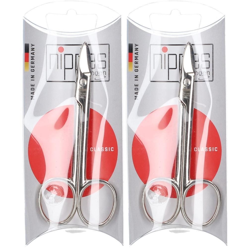 Deux paires de ciseaux à pédicure Nippes, 10cm, Classic, Fabriqué en Allemagne.