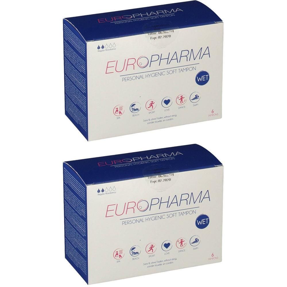 Deux boîtes de tampons hygiéniques souples Europharma.