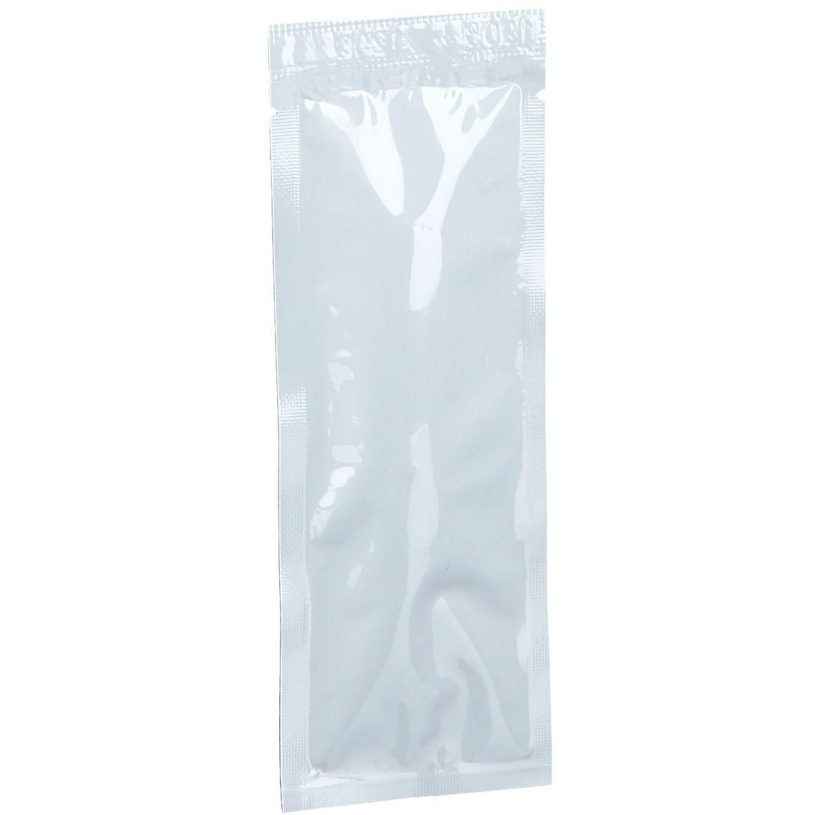 Pochette blanche scellée contenant une bandelette réactive.