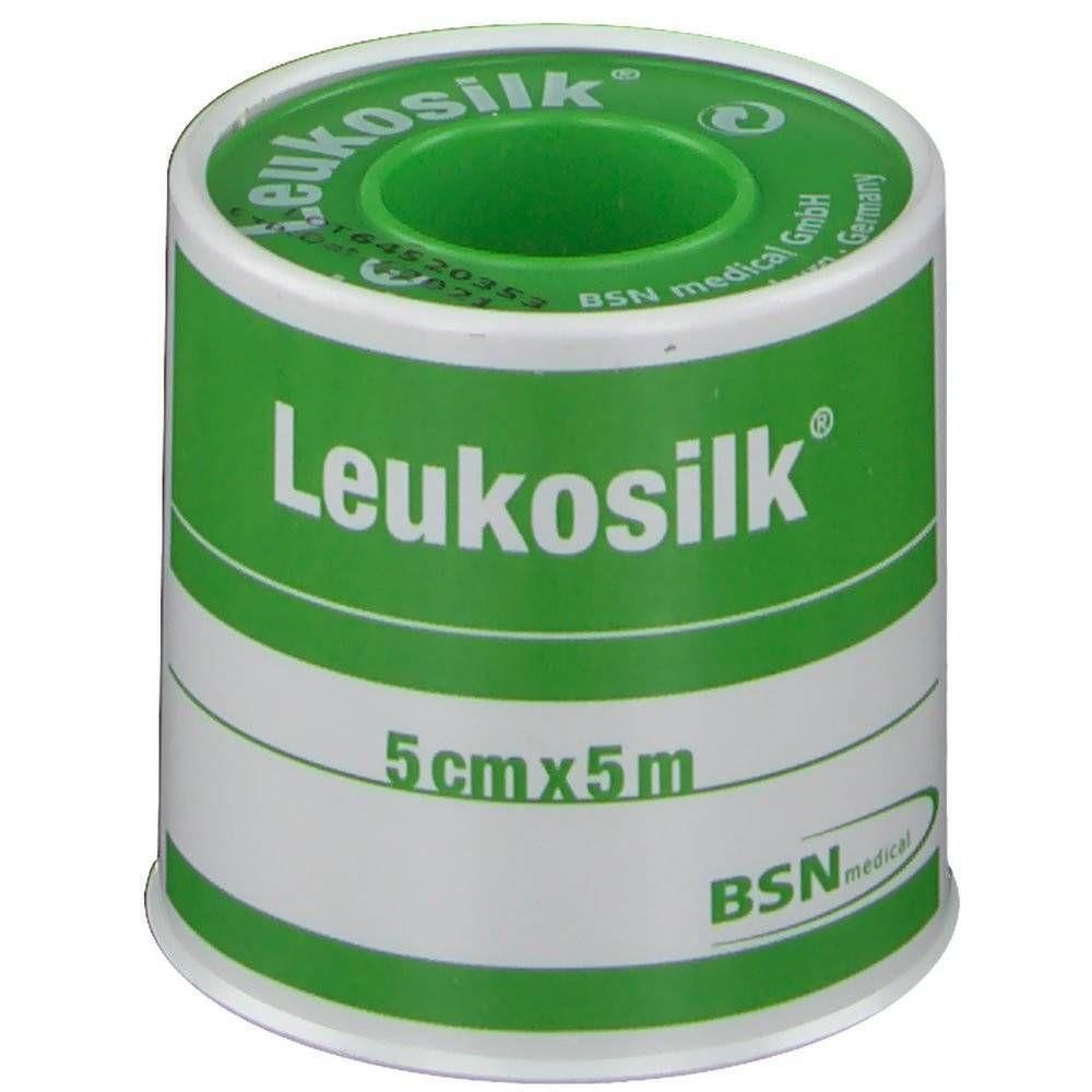 Rouleau de sparadrap Leukosilk, 5cm x 5m, avec logo BSN medical.