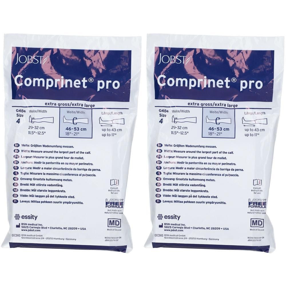 Twee verpakkingen Jobst Comprinet Pro compressiekousen, maat 4, extra large.