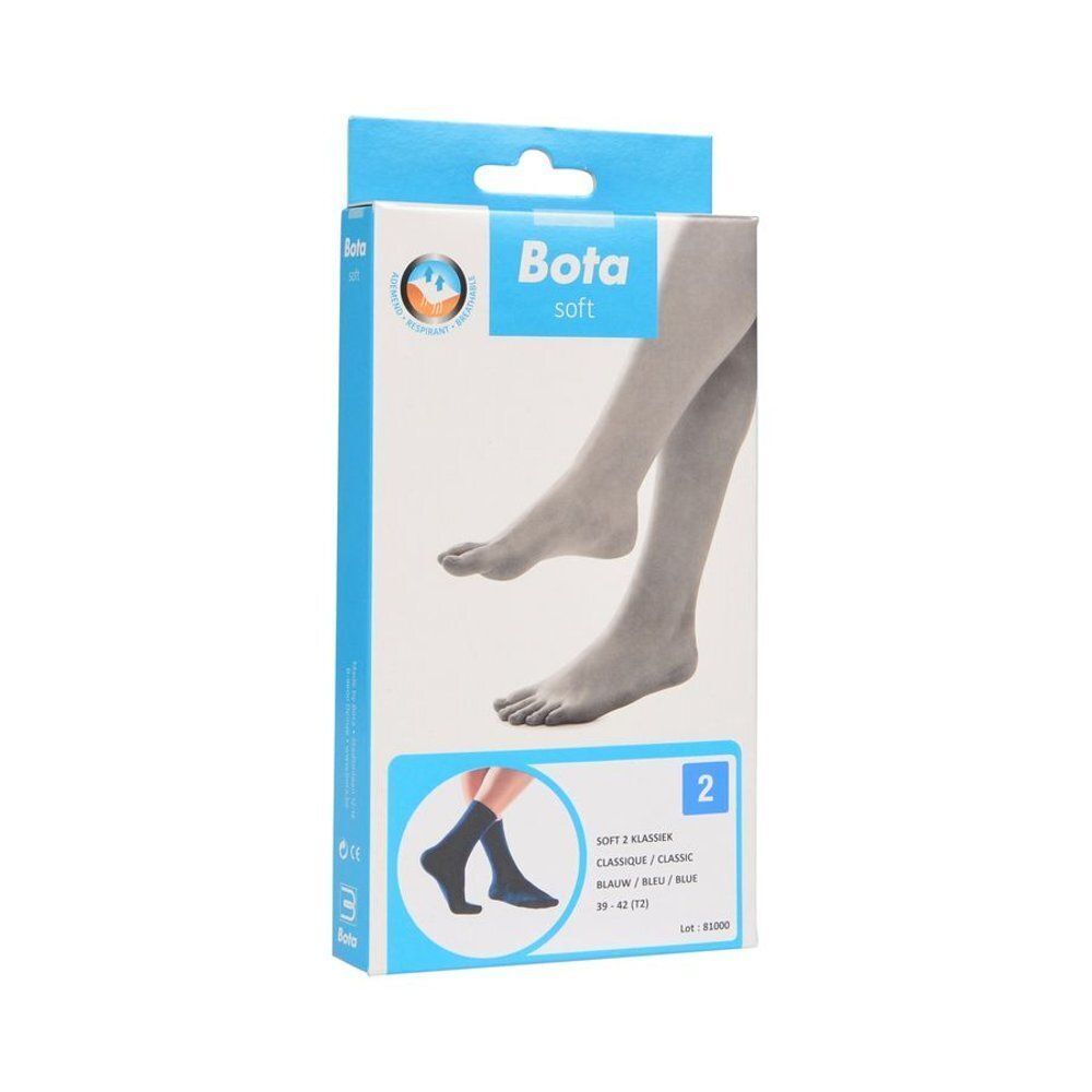Emballage pour chaussettes Bota Soft 2 Bas Classique Bleu, taille 39-42.