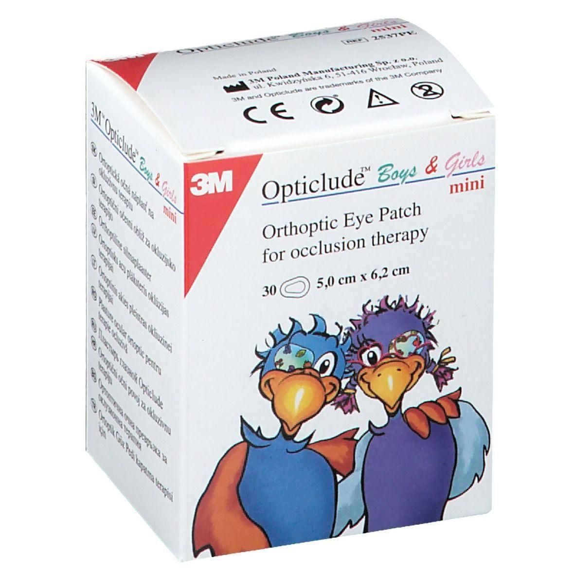3M Opticlude Patch Oculaire Orthoptique Mini pour enfants, 30 pièces, 5,0 cm x 6,2 cm.