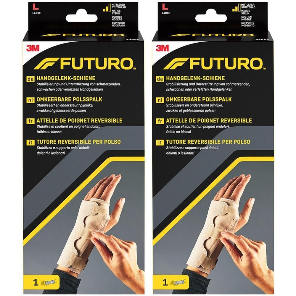 Attelle de poignet FUTURO, beige, taille L, avec attaches velcro.