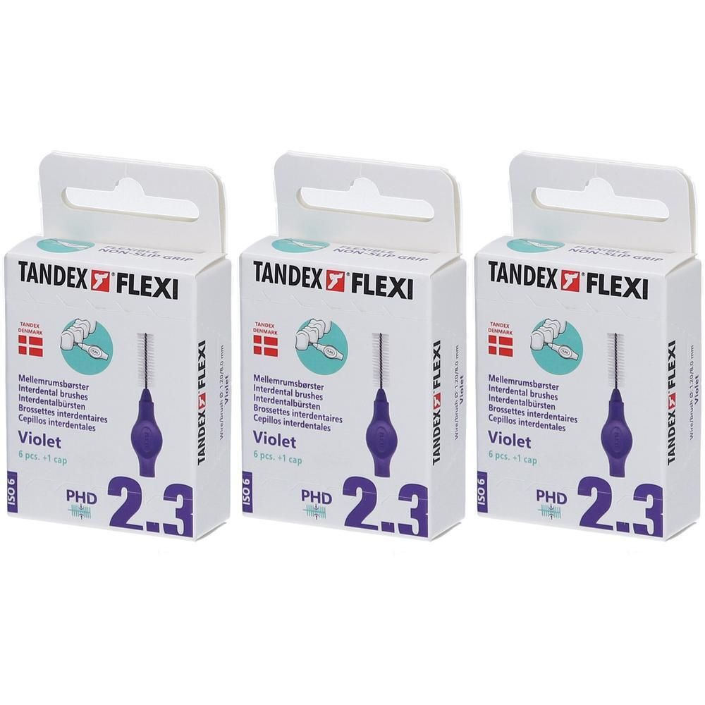 Drie pakken Tandex Flexi interdentale borsteltjes, Violet, maat 2.3.