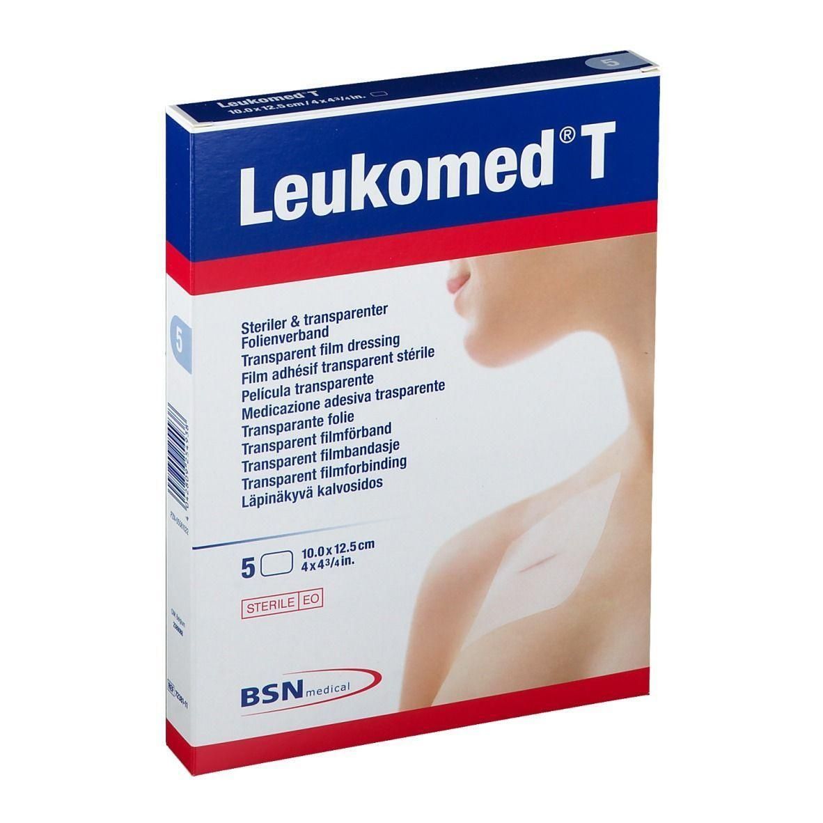 Leukomed T: Steriele, transparante folieverbanden. 5 stuks, 10x12,5cm.