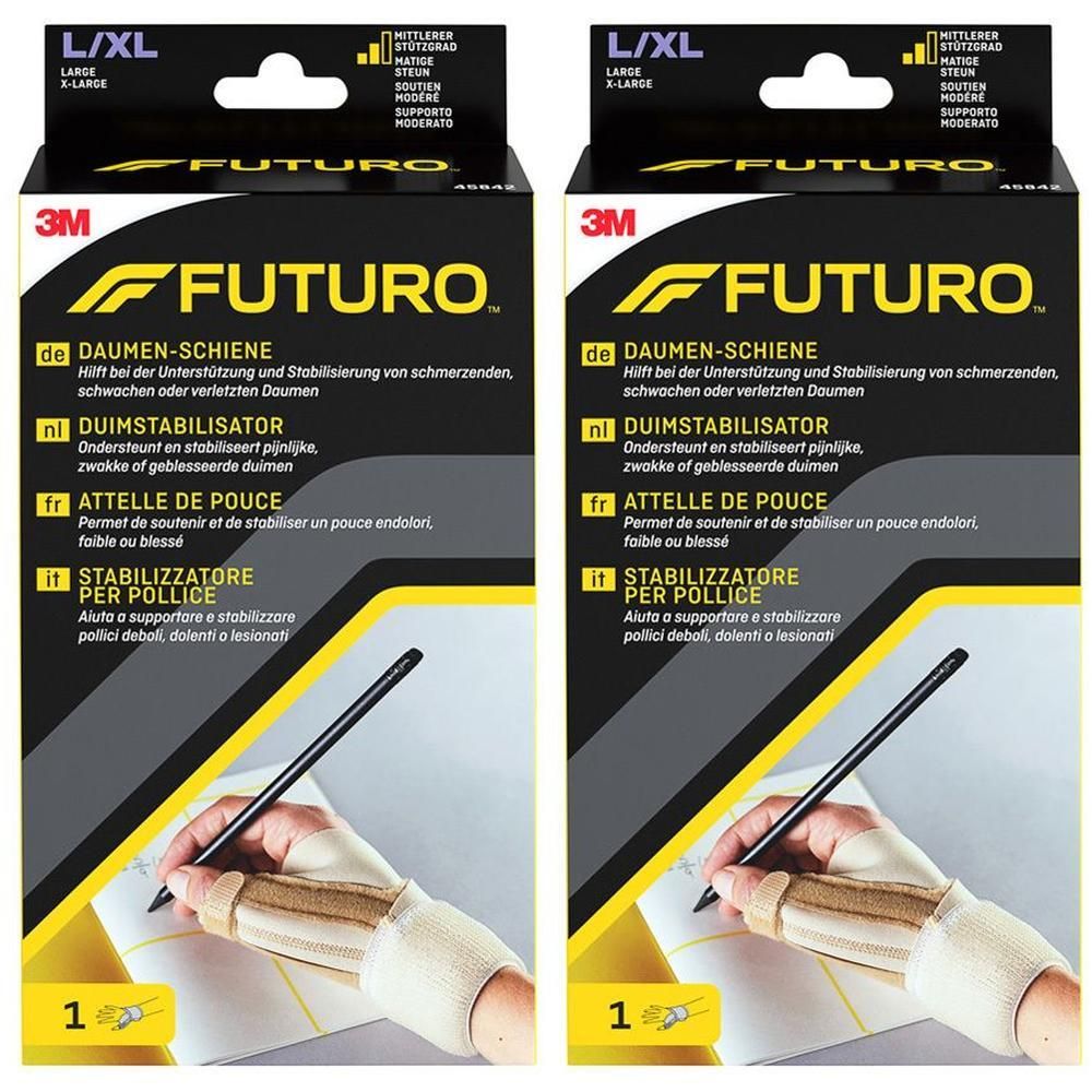 Attelle FUTURO pour pouce, beige, L/XL. Deux paquets.