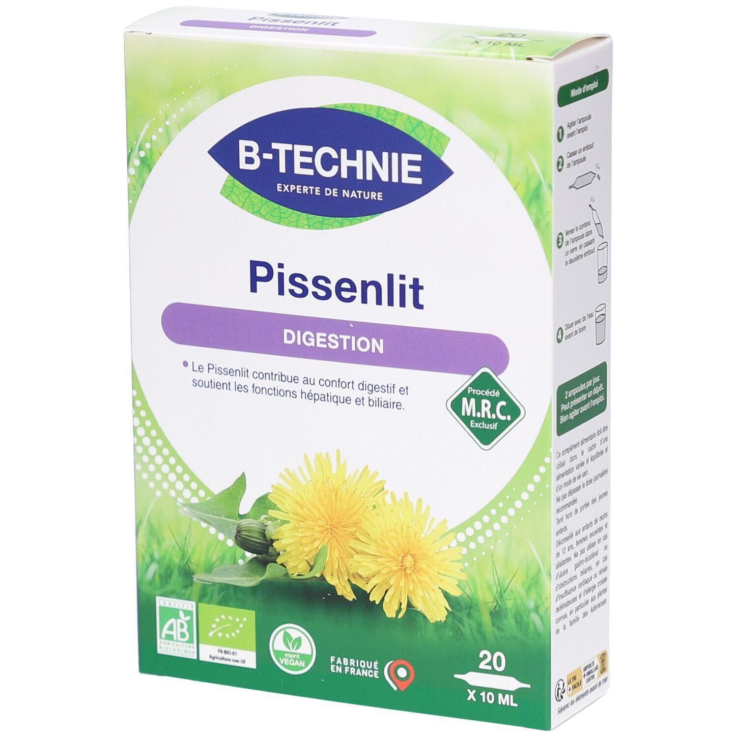 B-Technie Pissenlit Digestion, boîte de 20 ampoules de 10 ml. Certifié Bio.