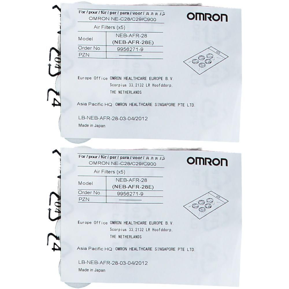 Filtres à air Omron (x5) pour C28/C29. Modèle NEB-AFR-28.