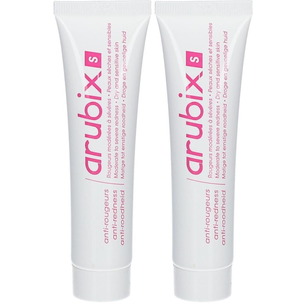 Twee tubes Arubix S Anti-roodheid voor droge, gevoelige huid.