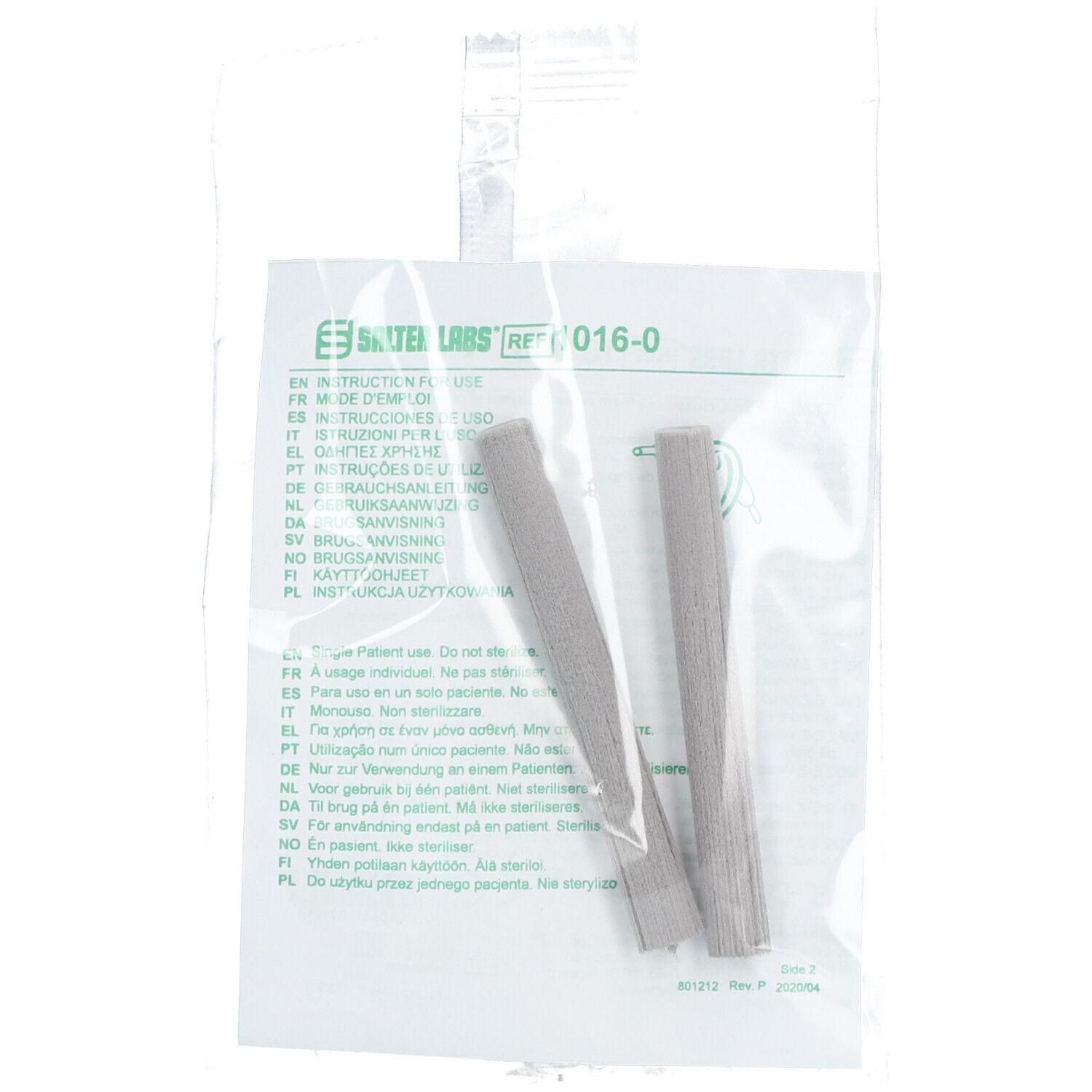 Deux bandes grises étroites dans un emballage transparent avec instructions.