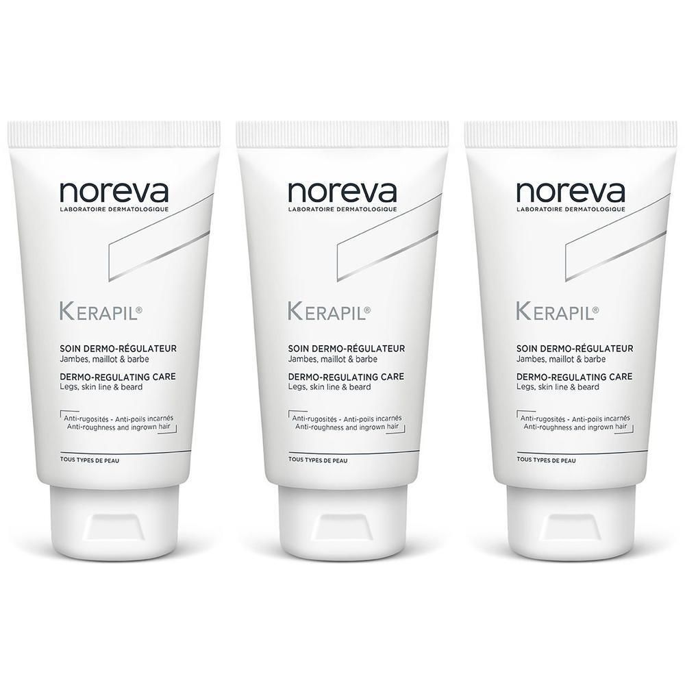 Drie Noreva Kerapil Dermo-Regulating Care tubes.