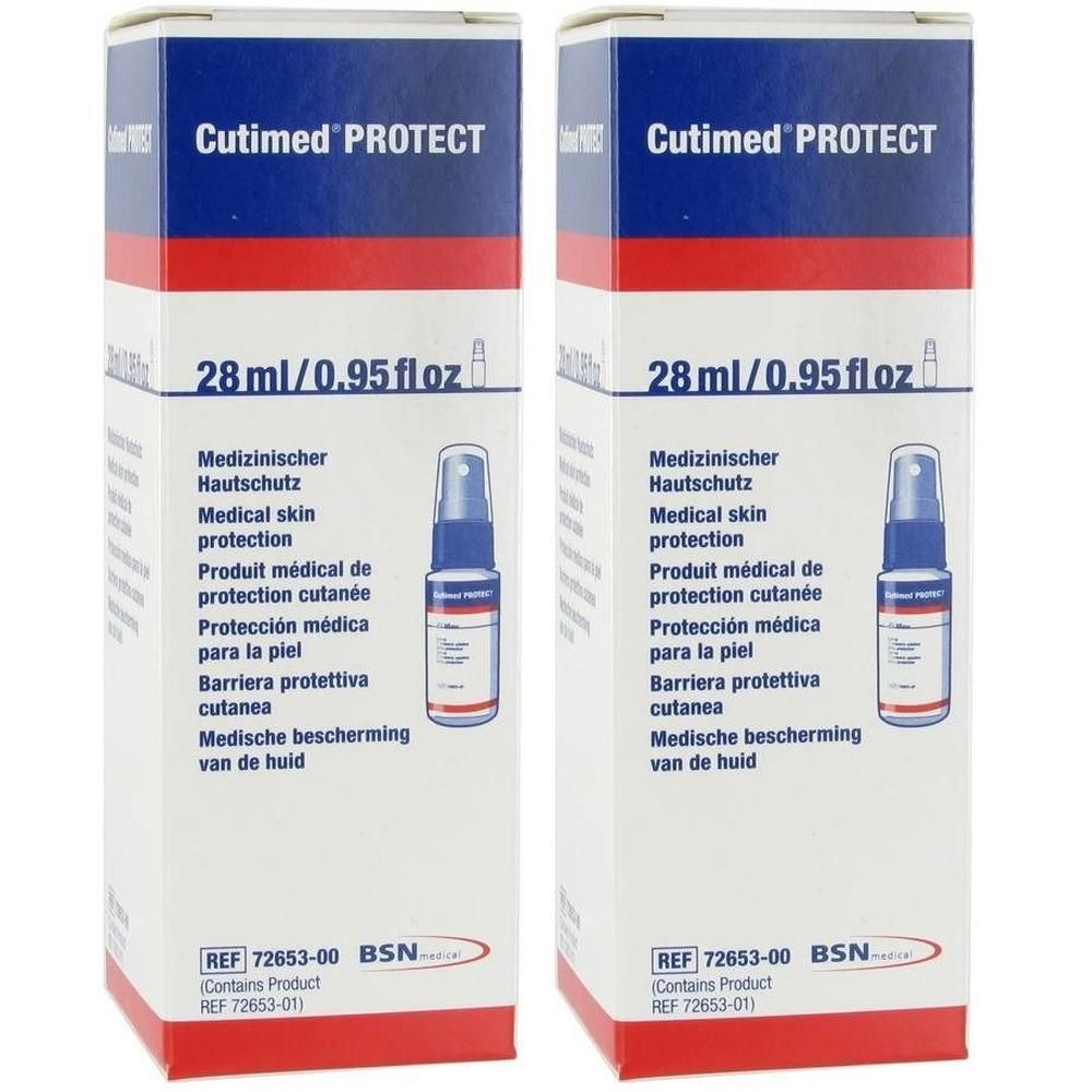 Deux paquets de spray protecteur Cutimed Protect, 28 ml chacun.