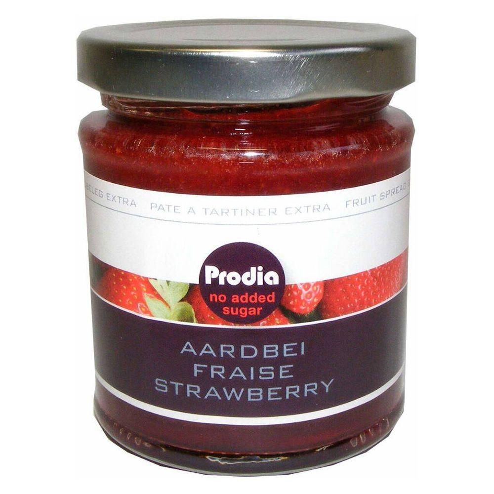 Pot de confiture de fraises "no added sugar".
