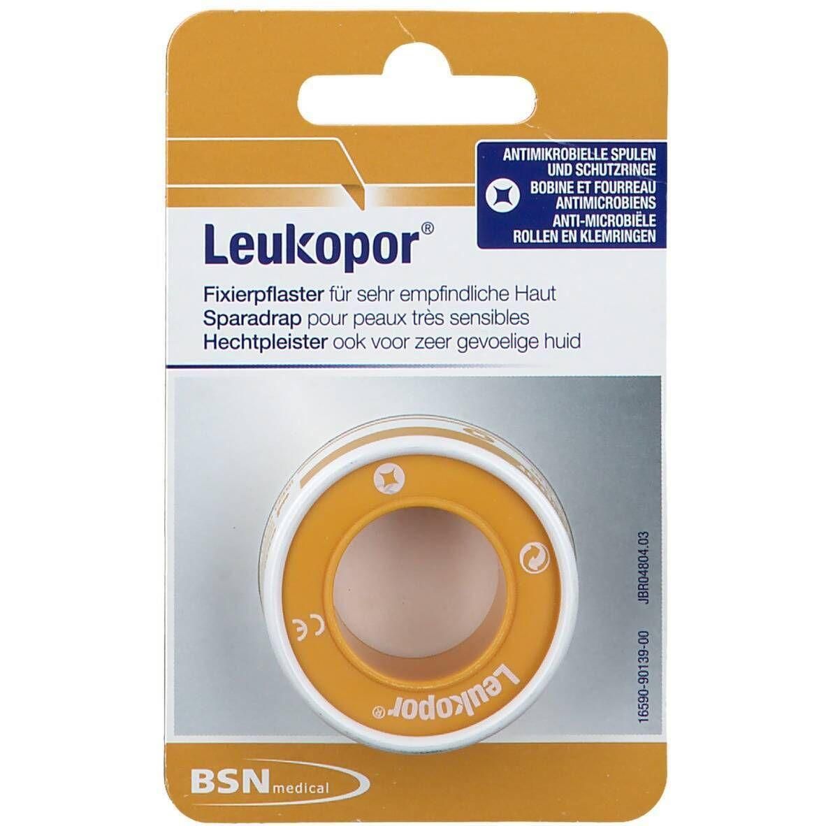 Sparadrap Leukopor en rouleau, pour peaux très sensibles.