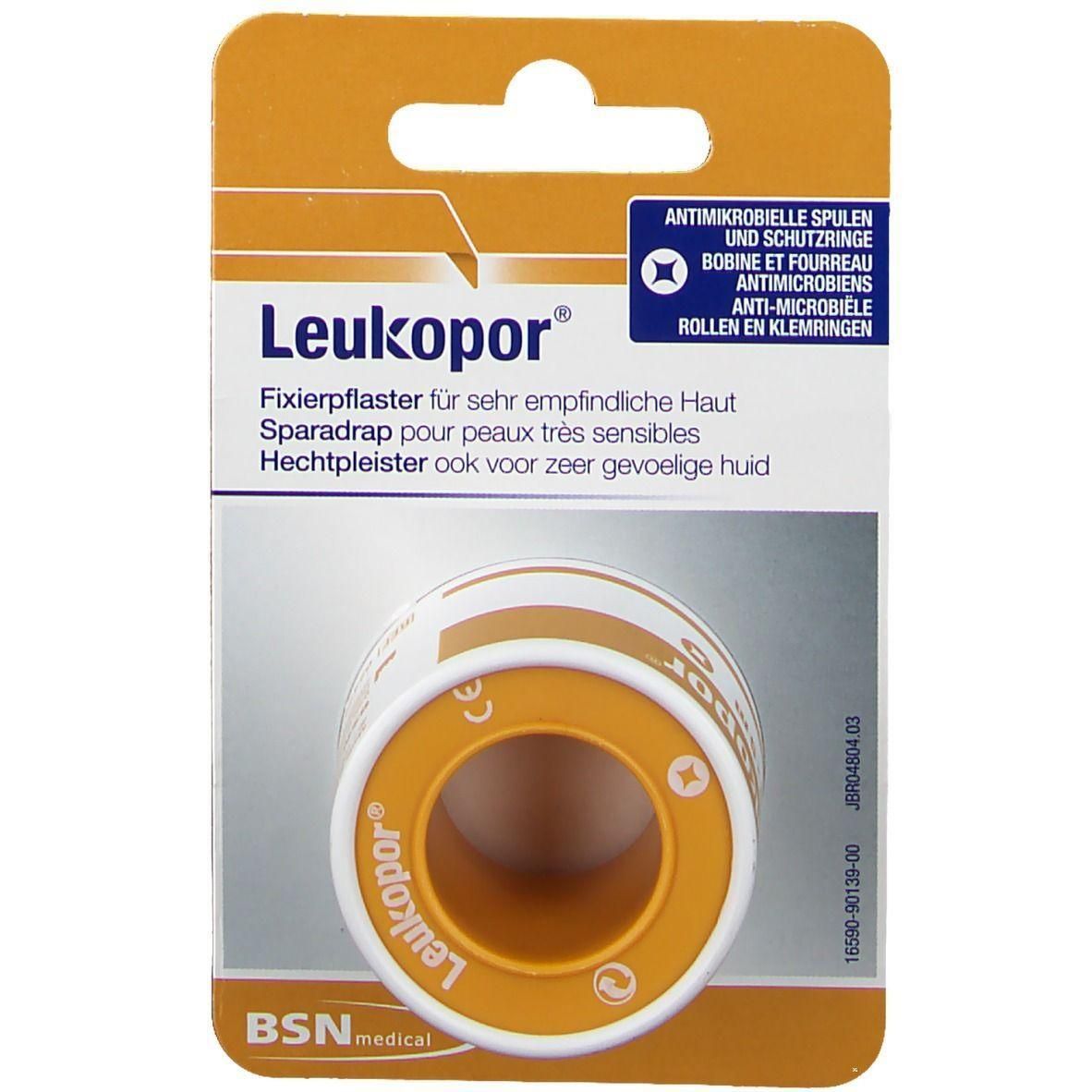 Leukopor hechtpleister op rol, voor zeer gevoelige huid.